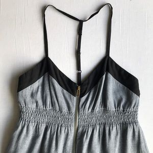 smocked t-strap A-line babydoll mini dress